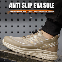 Chaussures de sécurité à lacets rapides, embout en acier, tige respirante, résistantes aux glissades et aux perforations, unisexe, pour la construction et l'industrie