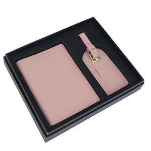 Ensemble de voyage 2 en 1 <span class=keywords><strong>Porte</strong></span>-<span class=keywords><strong>étiquette</strong></span> de bagage en PU souple - Product Image 1