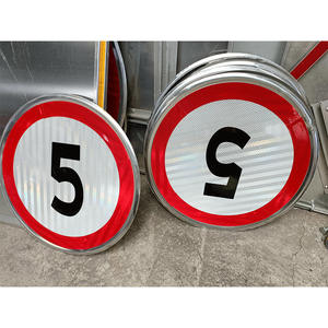 إشارات مرور من الألومنيوم عالية الوضوح عاكسة للحد الأقصى لسرعة الطريق تحذير القيادة البطيئة يتوفر كلا النوعين واقفين قابل للطي - Product Image 4