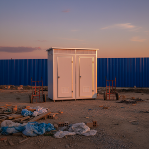 Toilettes mobiles de haute qualité pour deux personnes avec station de lavage des mains pour événements en plein air - Product Image 1