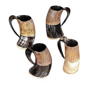 Natural Horn Classic <b>Large</b> Capacity Eco-Friendly Handmade Rustic Drinking <b>Mug</b> with Handle for Beer - Product Image 1