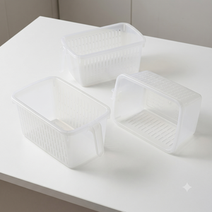 Compact Clear Pantry Kitchen Cabinet Organizer Handle Top <b>Shelf</b> Refrigerator Storage Bins <b>Basket</b> - Product Image 1