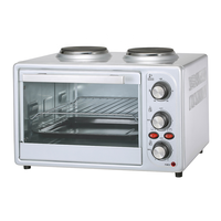 Mini-four à convection en métal 48L avec 2 plaques chauffantes multifonctionnel pour la cuisson, prise US, compatible avec la langue néerlandaise, pour usage domestique