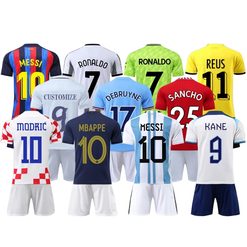OEM/ODM High quality jersey football soccer uniform for men and kids football jersey sets
