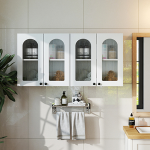 <b>Wall</b> <b>Cabinet</b> Arched Glass Door <b>Display</b> Floating <b>Cabinet</b> with Adjustable Shelves for Bathroom - Product Image 3