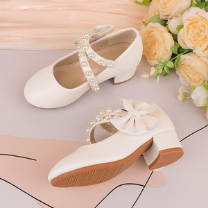 <span class=keywords><strong>Scarpe</strong></span> per bambine, bianche con perle, da principessa, estive, per <span class=keywords><strong>danza</strong></span>, spettacoli scolastici, feste, con velcro, leggere, con tacco alto, modello Mary Jane - Product Image 2