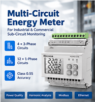 Compteur d'énergie triphasé multi-circuits, qualité de l'énergie, harmoniques, multifonction, multi-canaux, compteur de puissance Modbus TCP RS485 Classe 0.5S