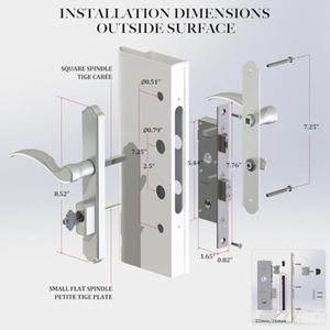 Storm <strong>Door</strong> <strong>Handle</strong> <strong>Replacement</strong> with Deadbolt and Latch Bolt System Heavy Duty Lockset for 1.1 to 1.97 Inch Thick <strong>Doors</strong> - Product Image 4
