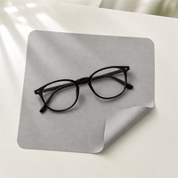 Chiffonnette de nettoyage pour lunettes en microfibre réutilisable sans peluches avec logo personnalisé, emballage en pochette pour lunettes, vente en gros