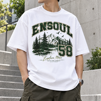 T-shirt Homme Oversize Personnalisé Haute Qualité Blanc Uni 100% Coton Nouveau Design Décontracté Effet Vieilli Imprimé Numérique Fournisseur