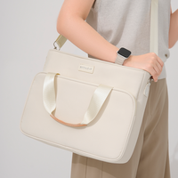 Sac fourre-tout pour ordinateur portable en polyester avec logo personnalisé, grande capacité, sac à main pour ordinateur portable 14 pouces avec bandoulière, sac d'ordinateur pour voyages d'affaires