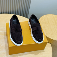 Mocassins Penny en daim souple pour hommes, importés d'Italie, authentiques, à enfiler, semelle extérieure blanche antidérapante, chaussures décontractées et habillées