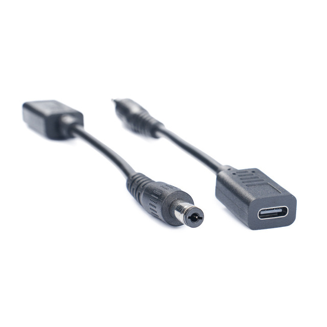 USB 3.1 Type-C PD to DC 5.5*2.1mm Braid Shielded 10cm Power Adapter Cable for Computer