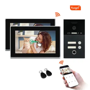 fingerprint IP wifi video doorbell intercom App tuya smart works with cell phone for 1/2/3/4 villa and multi apartments