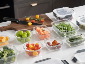 Customized Design Glass Fresh <b>Box</b> with Lid Microwavable Kitchen Organization Glass <b>Lunch</b> Container with Glass Lid - Product Image 2