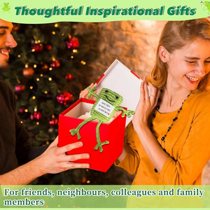 Pupazzo di Rana all'Uncinetto con Energia Positiva, Decorazione per la Casa, 4 Pollici, Grazioso Ornamento Lavorato a Mano, Ecologico, per Natale - Product Image 6