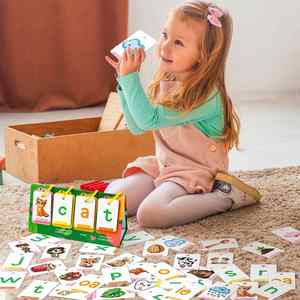 Herramienta de Aprendizaje para Preescolar y Jardín de Infancia, 80 Piezas, Tablas de Palabras CVC y CVCC, Juegos de Fonética, Tarjetas de Memoria - Product Image 4