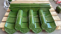 Tuiles de toit en céramique émaillée verte traditionnelle chinoise, tuiles de toit en argile et bambou directement de l'usine pour pagode et pavillon