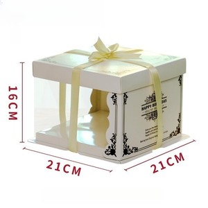 Vente en gros Boîte d'emballage de gâteau Boîte à gâteau d'anniversaire translucide de 6 pouces, <span class=keywords><strong>8</strong></span> pouces, 10 pouces, 12 pouces pour pâtisserie - Product Image 6