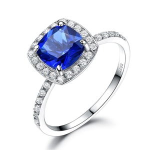 Nouvelles bagues de luxe en joaillerie fine <span class=keywords><strong>pour</strong></span> femmes, bague vintage en <span class=keywords><strong>saphir</strong></span> <span class=keywords><strong>pour</strong></span> mariage, fiançailles, fête, style tendance, pierre principale en zircon - Product Image 1