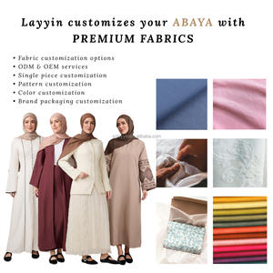 Abaya invernale cappotti con tasche modeste di lana di spessore caldo aperto abbigliamento islamico semplice Ramadan Eid donne turche musulmano Abaya - Product Image 4