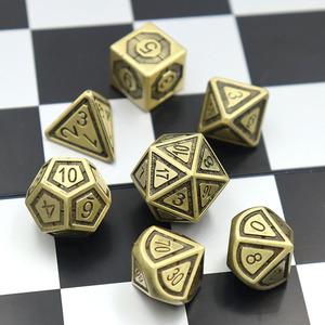 Jeu de dés polyédriques en alliage de zinc, robustes, pour <span class=keywords><strong>DND</strong></span> RPG, pour collection de jeux de société et cadeau d'affaires - Product Image 1