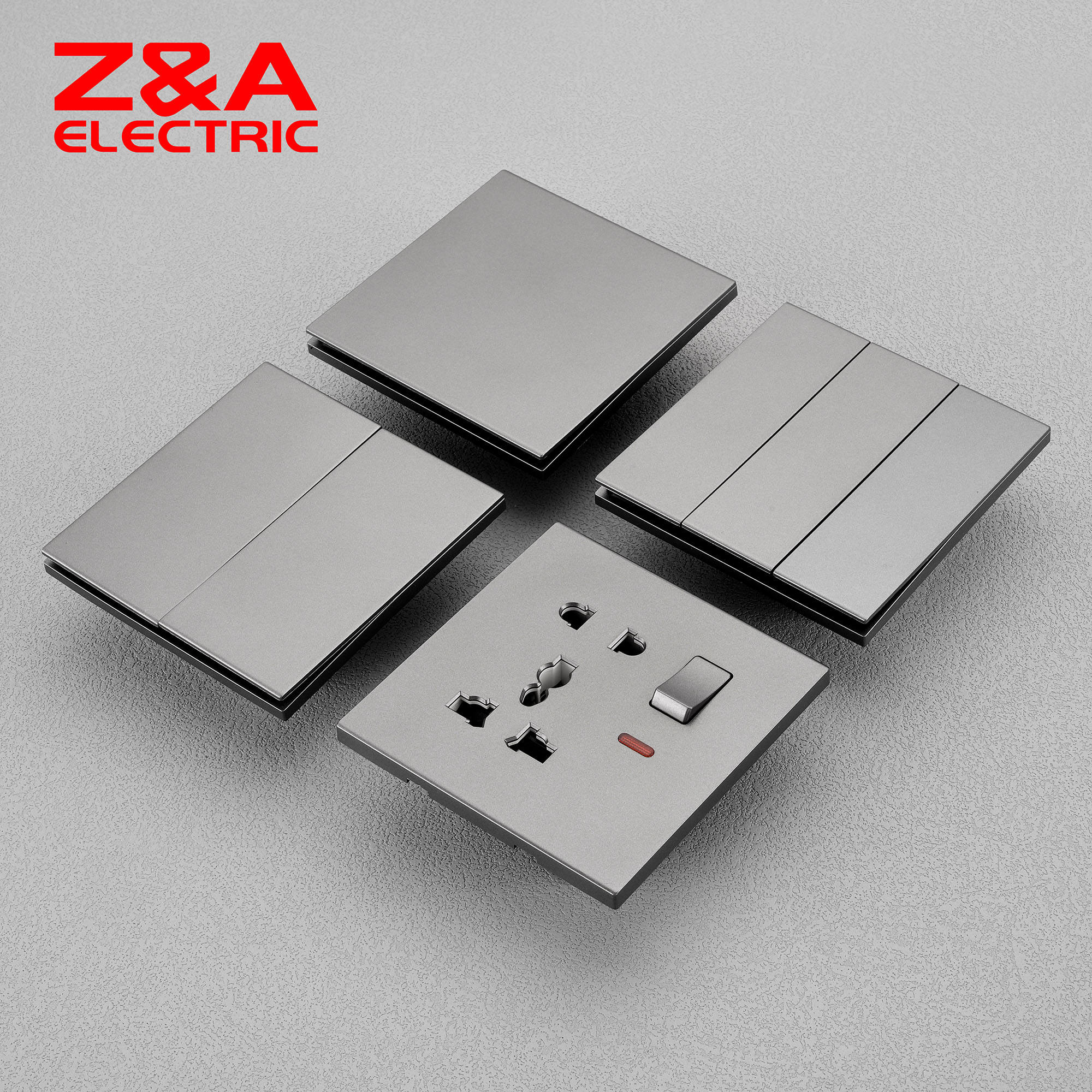 Custom Logo Wall Switch (1/2/3 Gang) Durable PC Material Z&A Switch Bulk Order High MOQ Discounts 3T Series ZA Electric