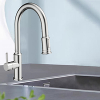 Robinet de cuisine monocommande contemporain YKF-6028 en acier inoxydable SUS304 avec fonction de dosage, eau chaude/froide, mitigeur extractible pour évier, valve en céramique