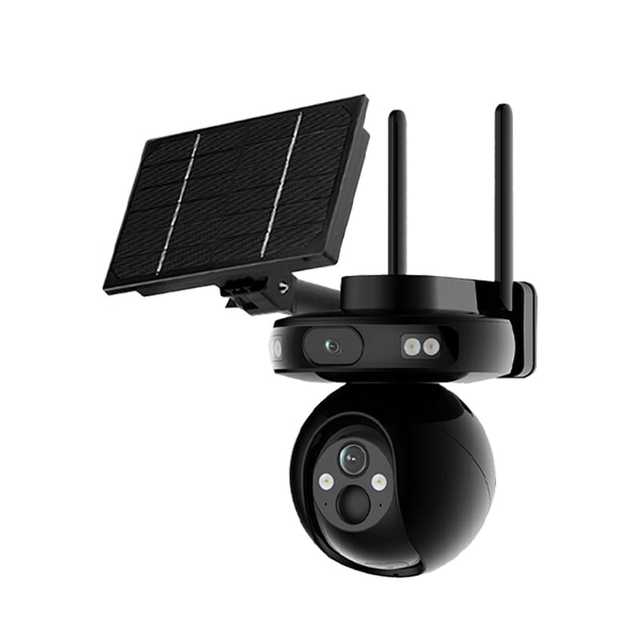 4G Solar PTZ Security Camera 4MP Dual Lens Outdoor WiFi IP Surveillance Camera Humanoid Tracking Two-Way Audio