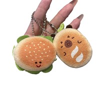 Breloques de sac alimentaire mignonnes et souriantes, porte-clés en peluche Kawaii en forme de dessert, pendentifs jouets esthétiques en forme de biscuit et de gâteau, ornements pour sacs à dos de filles, cadeau