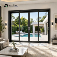 Portes coulissantes extérieures en alliage d'aluminium, double vitrage, isolation thermique, usage intensif, pour hôtels, jardins, garantie 5 ans
