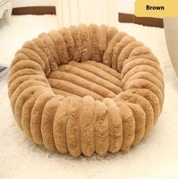 Coussin pour animaux de compagnie en coton 100% écologique, chaud pour l'hiver, motif uni, nid pour chats et chiens, utilisable en toutes saisons, emballage en carton