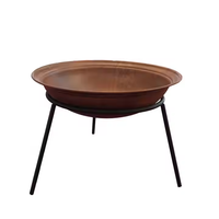 Table de brasero extérieure en acier rustique thermolaqué, couleur personnalisée, pour jardin, avec gril, garantie 1 an, Peaktop