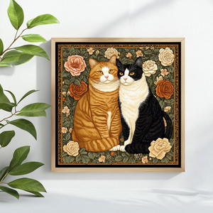 Dos gatos 40X40CM/15,74 pulgadas Kit de punto de cruz Diy 11CT/14CT bordado Hobby colgando Kits de punto de cruz - Product Image 3