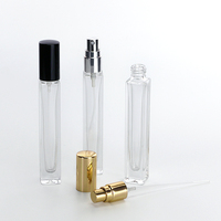 10 ML Carré Forme Ronde Fond Épais Transparent 10 ml 15ml Rouleau sur Bouteille En Verre avec Rouleau En Métal pour Parfum D'huile Essentielle