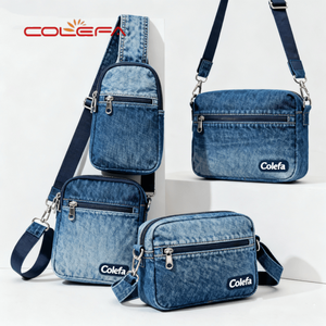 Borsa a <span class=keywords><strong>Tracolla</strong></span> in Denim di Alta Qualità per Ragazzi, Nuova Borsa Monospalla Alla Moda per Uomo - Product Image 5