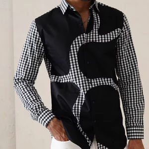 Camisas de Manga Larga para Hombre Black Oasis, 100% Algodón, Casuales, Transpirables, con Cuello Abotonado, de Secado Rápido para Verano - Product Image 1