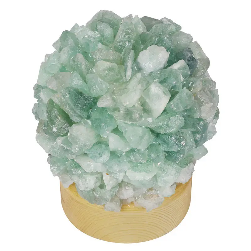 Wholesale Large Size Clear Rough Cluster Points Rock Quartz Green Aventurine USB Table Night Lamp for Bedroom Decoration
