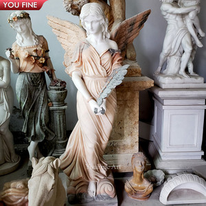 Sculpture de déesse en <span class=keywords><strong>marbre</strong></span> onyx YOUFINE, sculptée à la main, motif floral, pour la décoration de villa, de jardin, de portail et de paysage. - Product Image 3