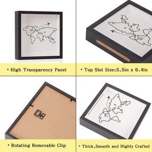 2025 Thiết Kế Mới Gỗ Phiêu Lưu Lưu Trữ Và Hộp Lưu Trữ Vé Bưu Thiếp Bản Đồ Collector Của Hộp Khung Ảnh Hộp Tiền - Product Image 2