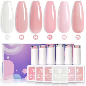 BOZLIN 10ml Hard Gel Nail Builder Biab Gel Soak Off Nude Colors Nail Construction Extension UV Liquid Gel Builder For Nails