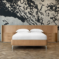 Table de chevet de luxe au design classique Meubles de chambre à coucher Cadre en bois massif Boîte de lit double Queen King Size Tables de chevet ouvertes
