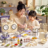 Ensemble de cuisine miniature pour enfants, cuisinière électrique à double brûleur, ustensiles de qualité alimentaire, jouet de jeu de rôle mini chef