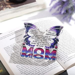 Letrero Decorativo Acrílico con Diseño de Mariposa, Te Amo Mamá, Regalo de Navidad o Cumpleaños para Madre, Novia Madre, Placa Decorativa Única - Product Image 5