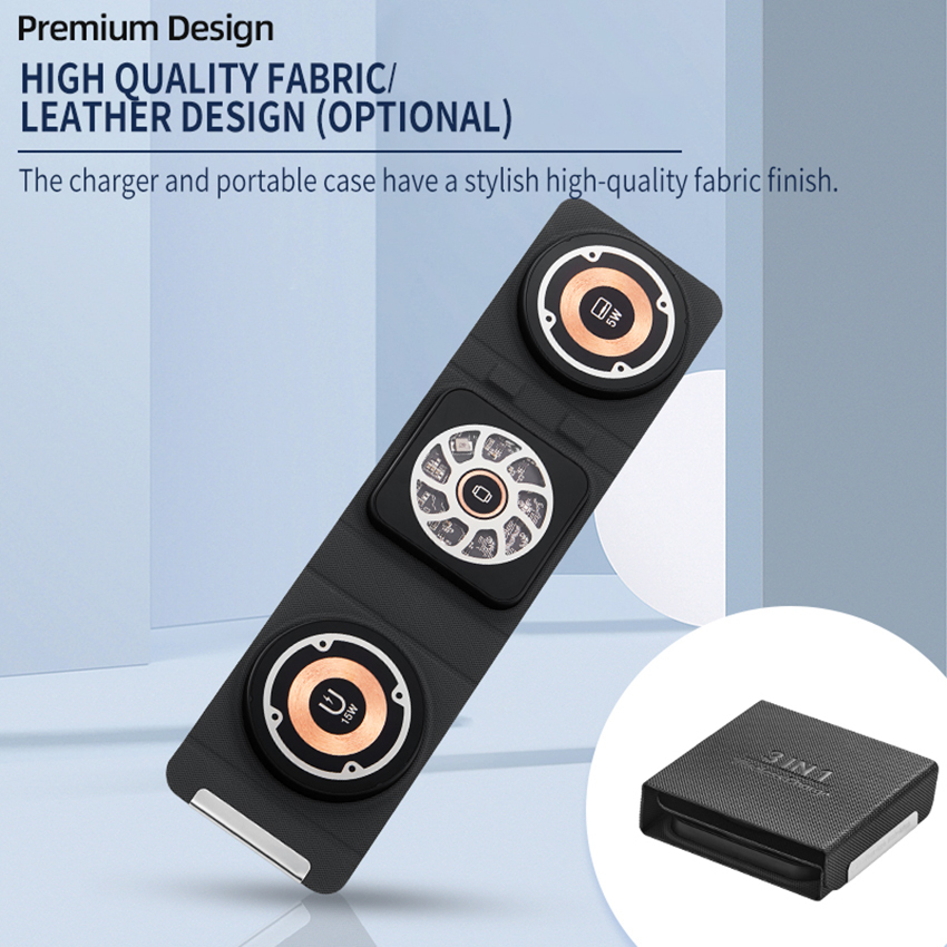 Electronic Gadget 2024 New Arrival 3 in 1 Foldable Wireless Charger Wide Compatibility Adapt with IPh 14/14 Plus