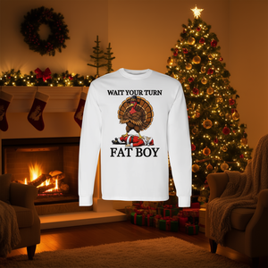 Camiseta de manga larga Wait Your Turn Fat Boy Turkey And Santa - Product Image 3