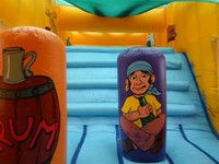 Bateau pirate géant gonflable Installations d'amusement multifonctionnelles, Galion pirate Multi activité, bateau pirate gonflable
