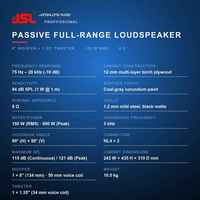 Speaker Outdoor Tahan Cuaca JSL 80W 6.5" Woofer + 1" Tweeter 8 Ohm 70Hz-20kHz ABS Pemasangan Dinding Putih Hitam
