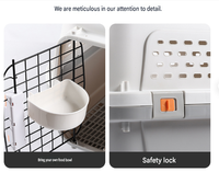 Cage de transport pour chat approuvée par la compagnie aérienne et approuvée par l'IATA, avec porte en métal, en plastique
