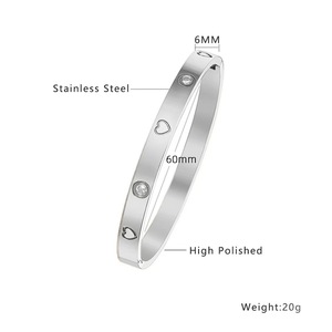 Stainless Steel Jewelry Wholesale, Full Diamond Stainless Steel <b>Bracelet</b>,High-grade Exquisite Zircon Four-leaf <b>Clover</b> Bangles - Product Image 6